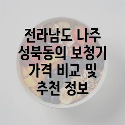 전라남도 나주 성북동의 보청기 가격 비교 및 추천 정보