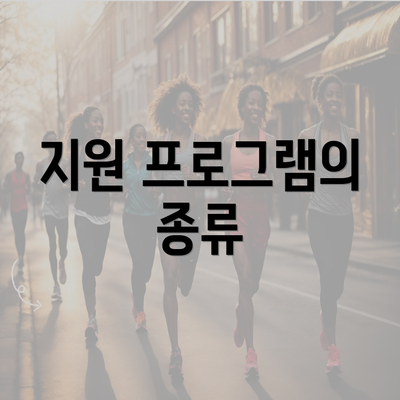 지원 프로그램의 종류