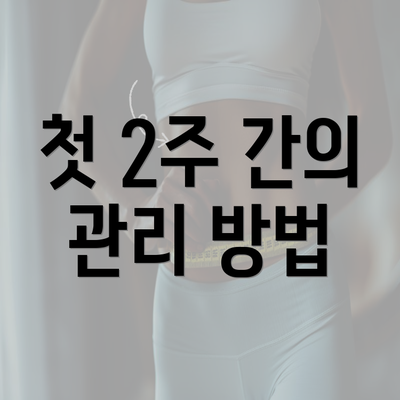 첫 2주 간의 관리 방법