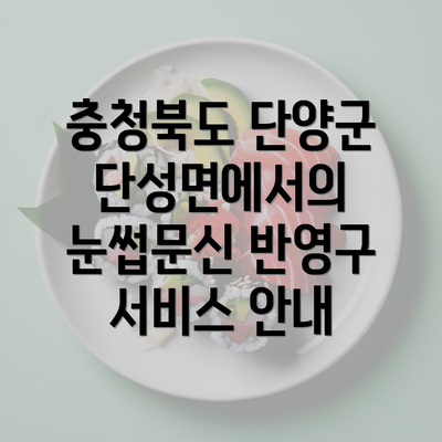 충청북도 단양군 단성면에서의 눈썹문신 반영구 서비스 안내