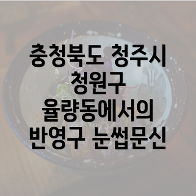 충청북도 청주시 청원구 율량동에서의 반영구 눈썹문신