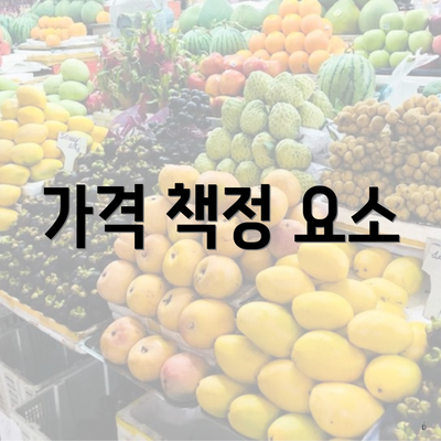 가격 책정 요소