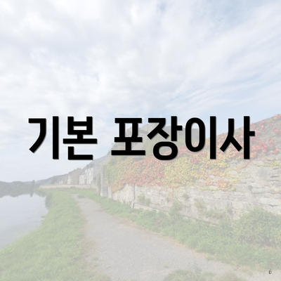 기본 포장이사