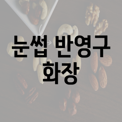 눈썹 반영구 화장