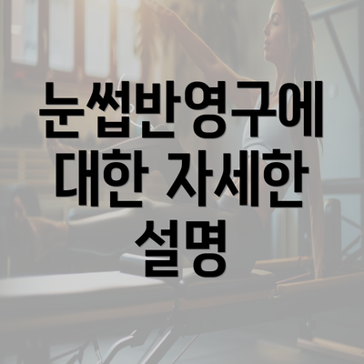 눈썹반영구에 대한 자세한 설명