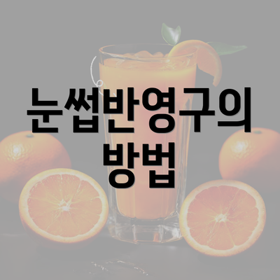 눈썹반영구의 방법