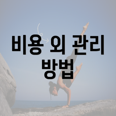 비용 외 관리 방법