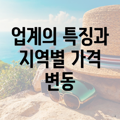 업계의 특징과 지역별 가격 변동