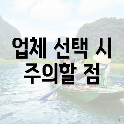 업체 선택 시 주의할 점