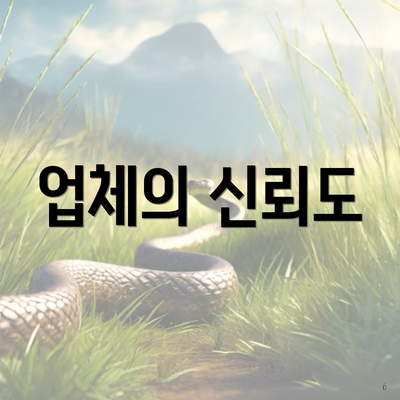 업체의 신뢰도