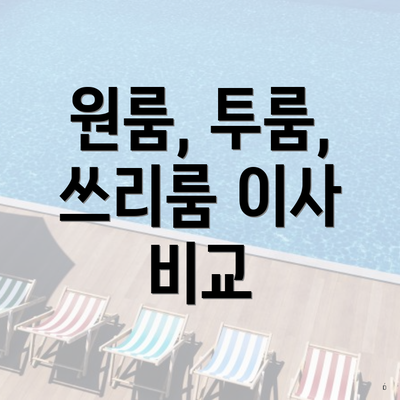 원룸, 투룸, 쓰리룸 이사 비교