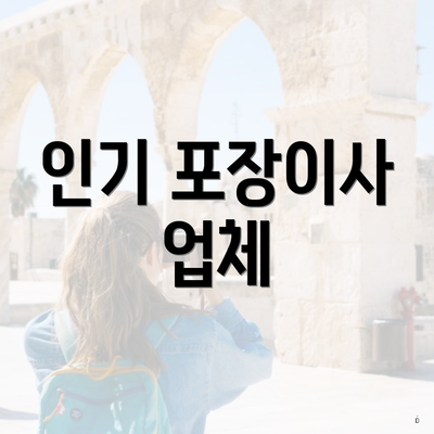 인기 포장이사 업체