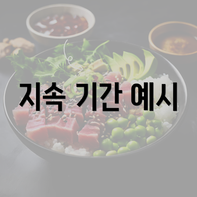 지속 기간 예시