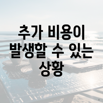 추가 비용이 발생할 수 있는 상황