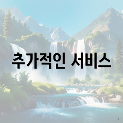 추가적인 서비스