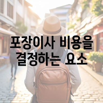 포장이사 비용을 결정하는 요소