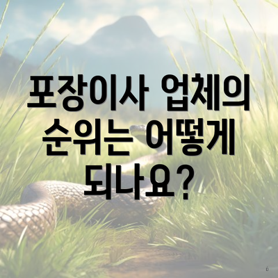 포장이사 업체의 순위는 어떻게 되나요?