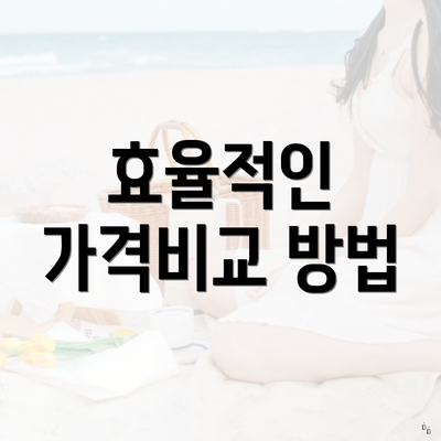 효율적인 가격비교 방법