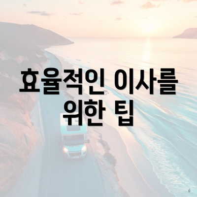 효율적인 이사를 위한 팁