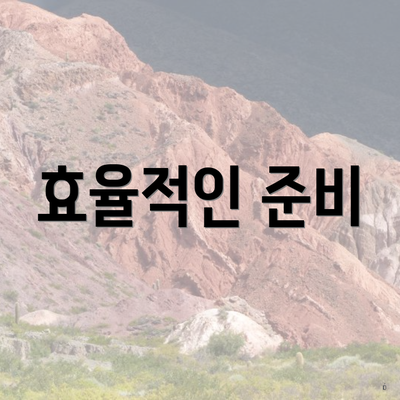 효율적인 준비